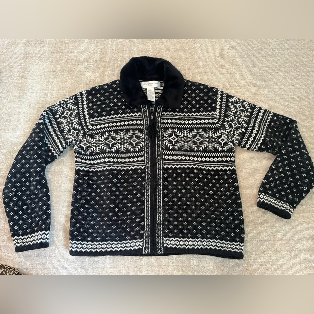 Vintage Jones New York wool zip sweater